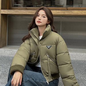 Kio Warm Parka Jacket In Army Green