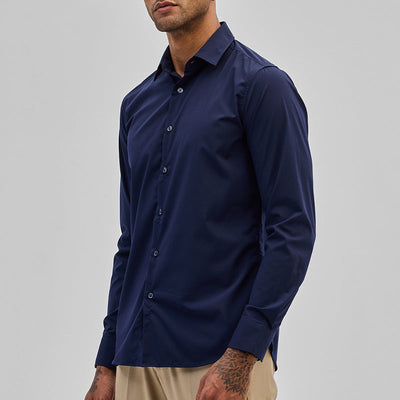 Dark Blue Slim Fit Stretch Shirt