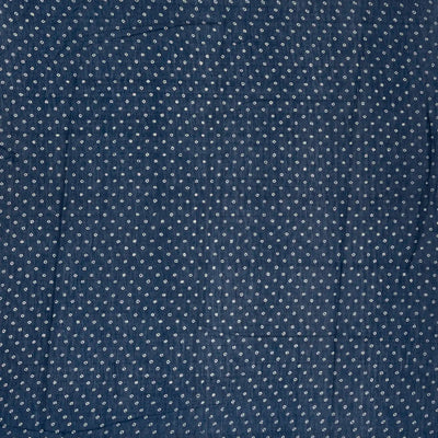 Navy Blue Woven Jaipur Cotton Saree And Printed Floral Motifs