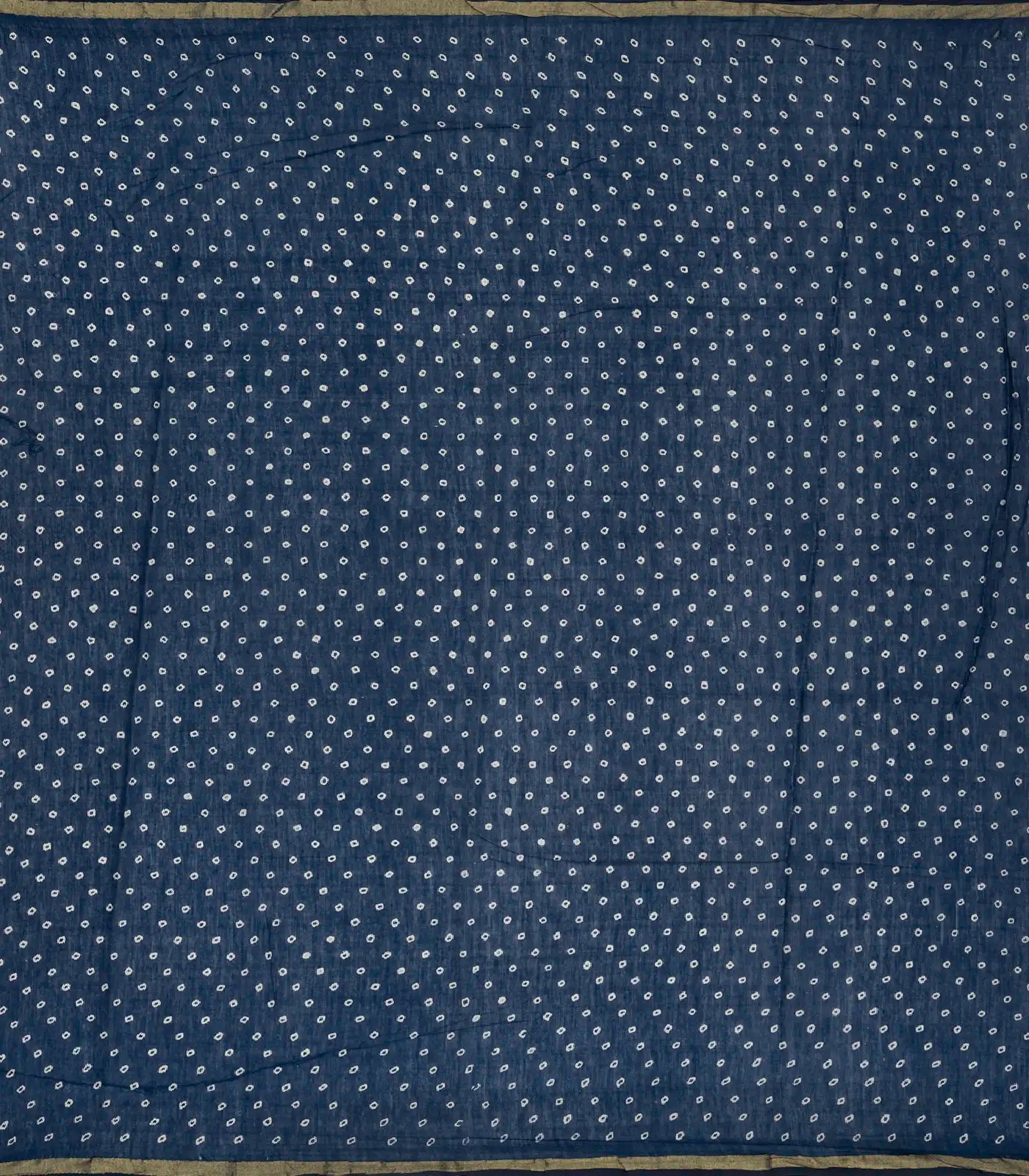 Navy Blue Woven Jaipur Cotton Saree And Printed Floral Motifs