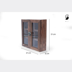 Brown - Handcrafted Wooden Spice Box