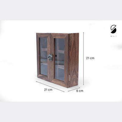 Brown - Handcrafted Wooden Spice Box