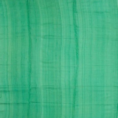 Green Handloom Printed Tussar Silk Saree With Floral Motifs-Green