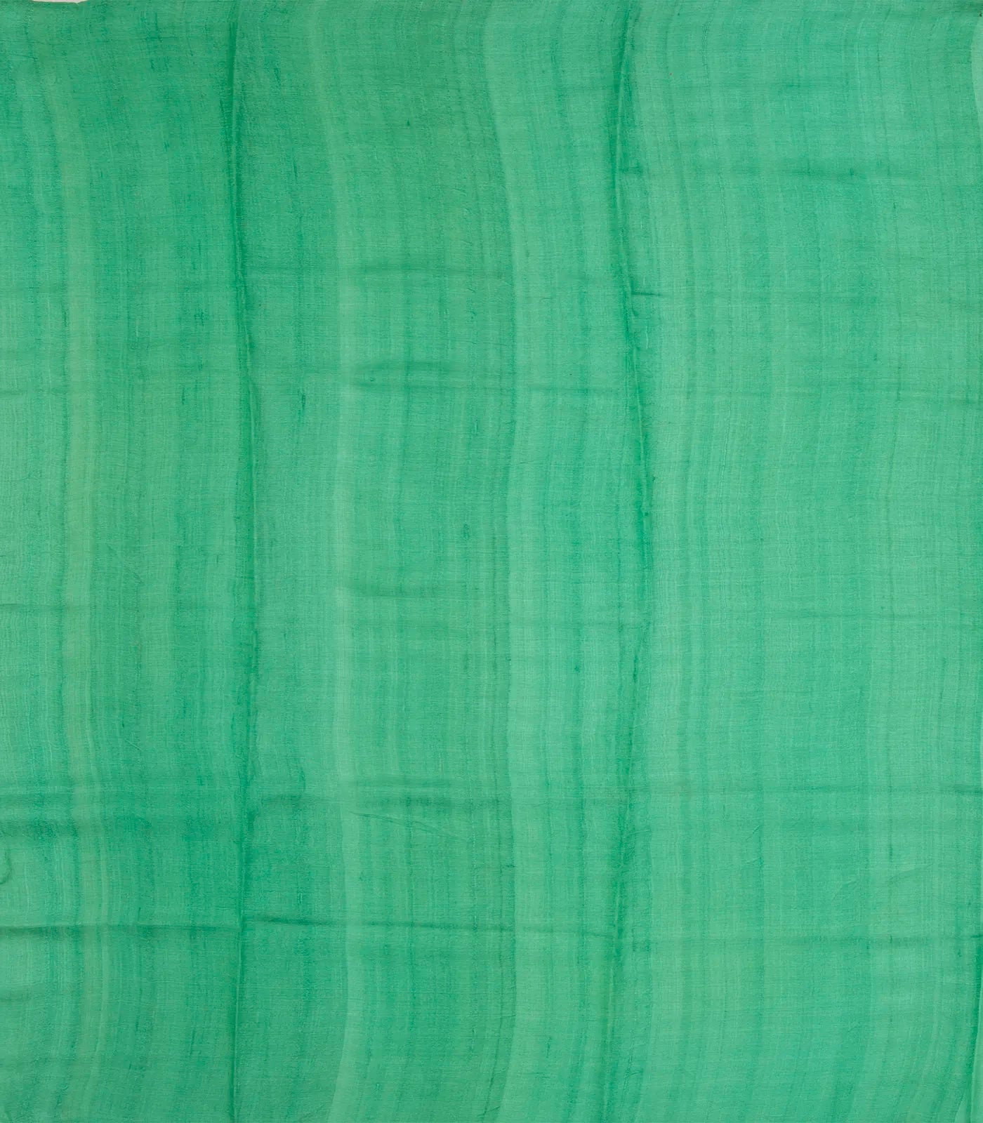 Green Handloom Printed Tussar Silk Saree With Floral Motifs-Green