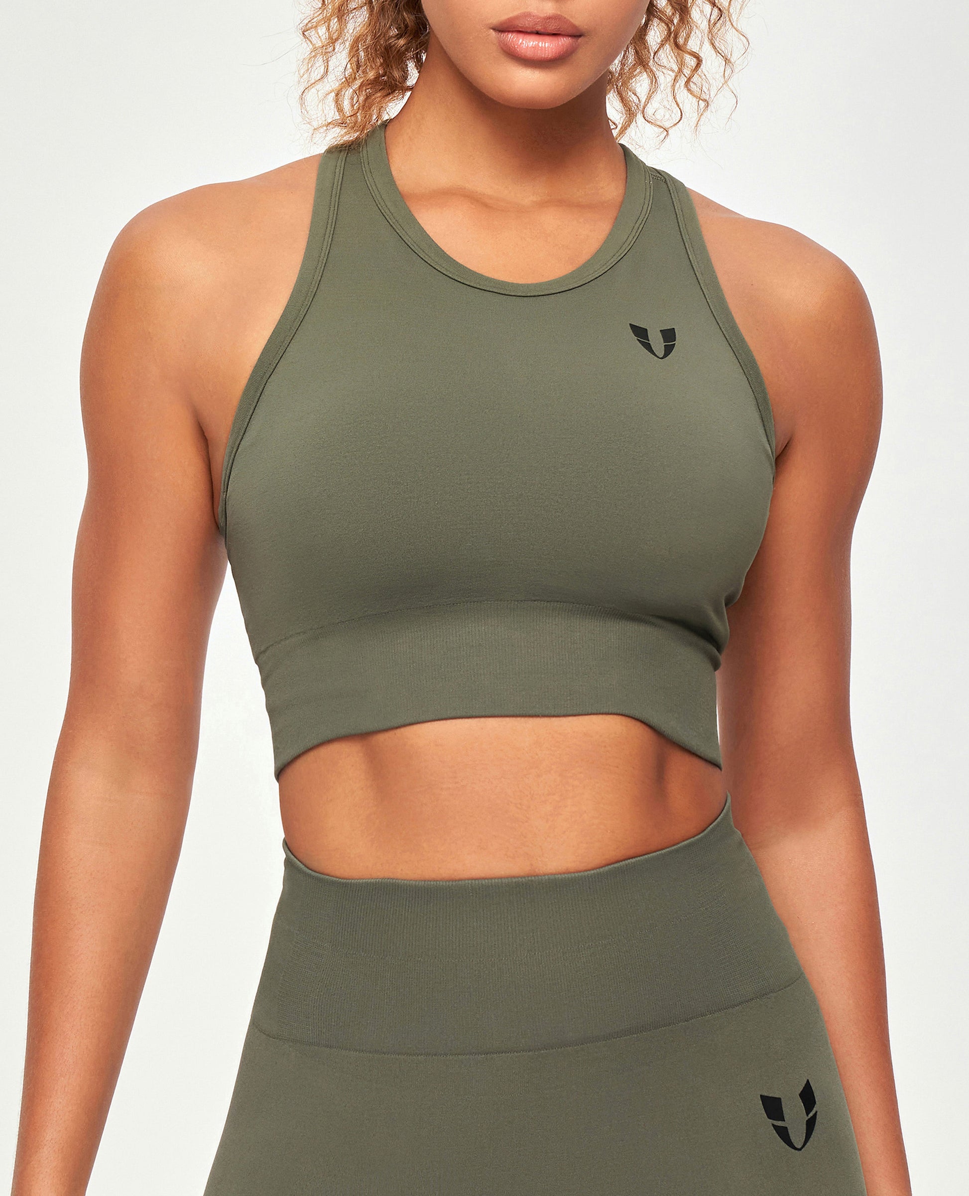 Seamless Padded Tank - Olive Green