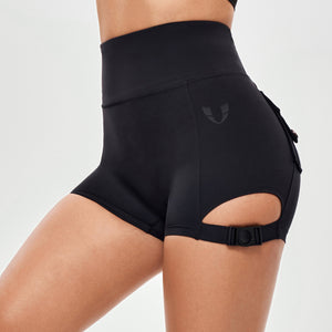 Cutout Cargo Shorts - Black