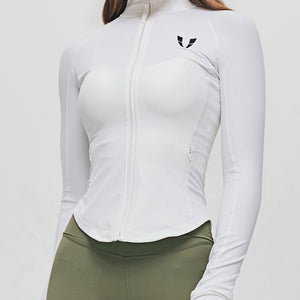 Ribbed Gym Jacket - White