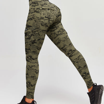 Solo Cargo Leggings - Army Green Camo