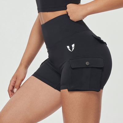 Scrunch Butt Cargo Shorts - Black