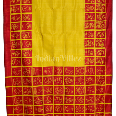 Red Yellow Nabakothi Contemporary Designer Silk Saree