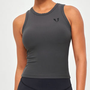 Ribbed Workout Tank - Lava Gray