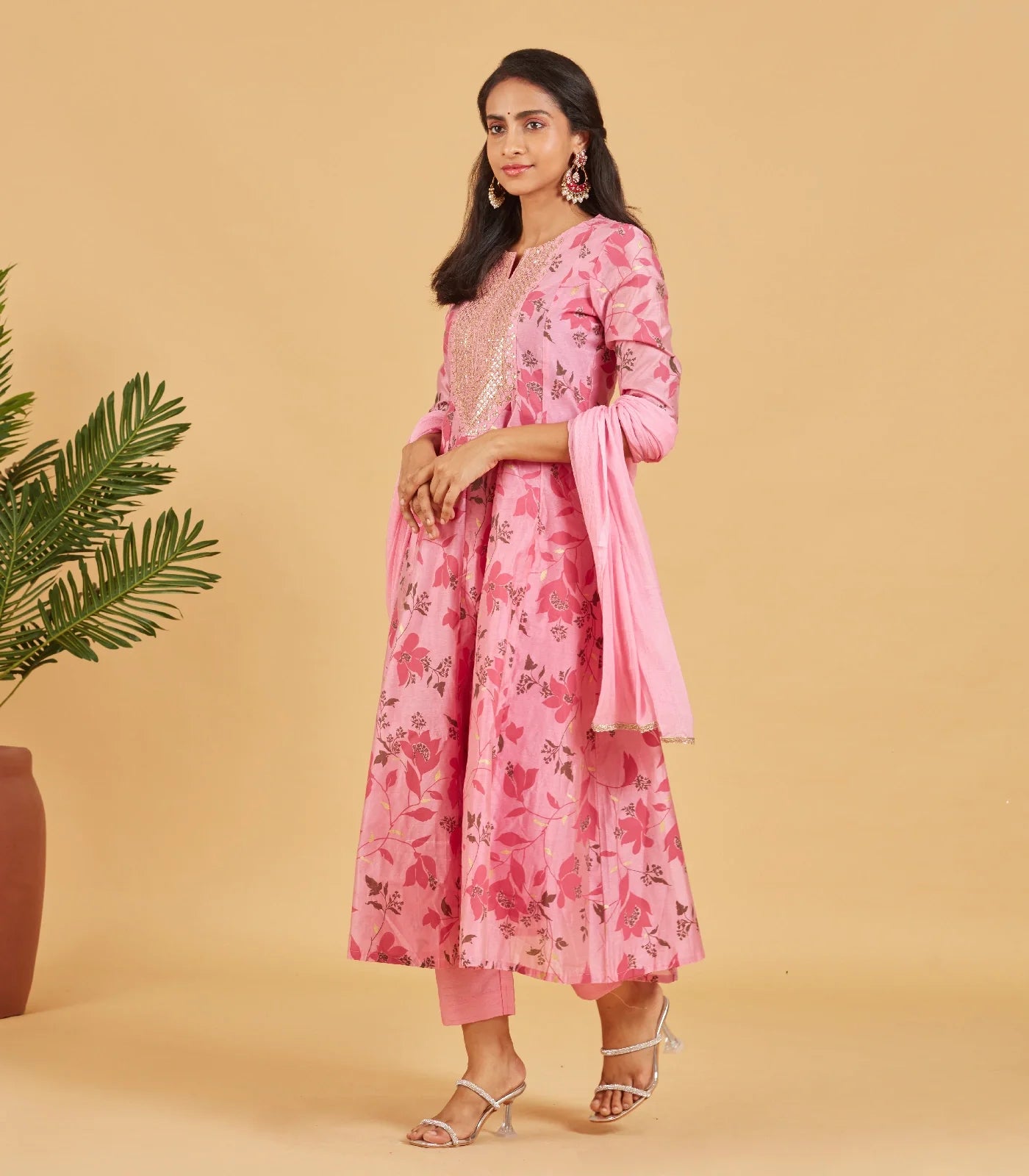 Blush Pink Kurta Set With Matching Dupatta