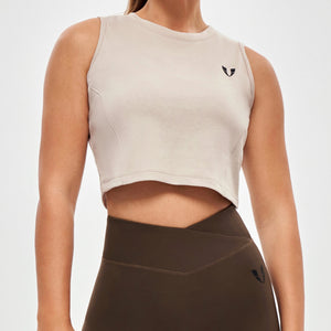 Athletic Crop Top - Beige