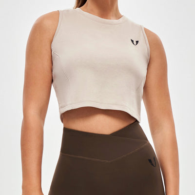 Athletic Crop Top - Beige