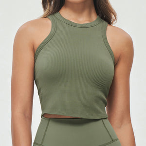 Padded Workout Tank - Olive Green