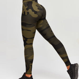 Scrunch Butt Leggings - Olive Green Camo