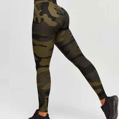 Scrunch Butt Leggings - Olive Green Camo