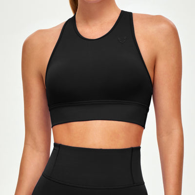 High Neck Sports Bra - Black