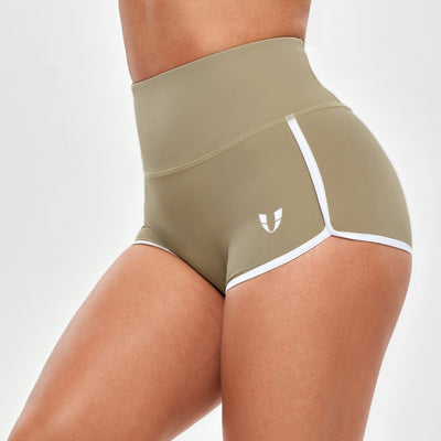 High Waist Short Shorts - Beige