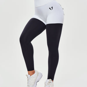 Cargo Athletic Leggings - Black and White