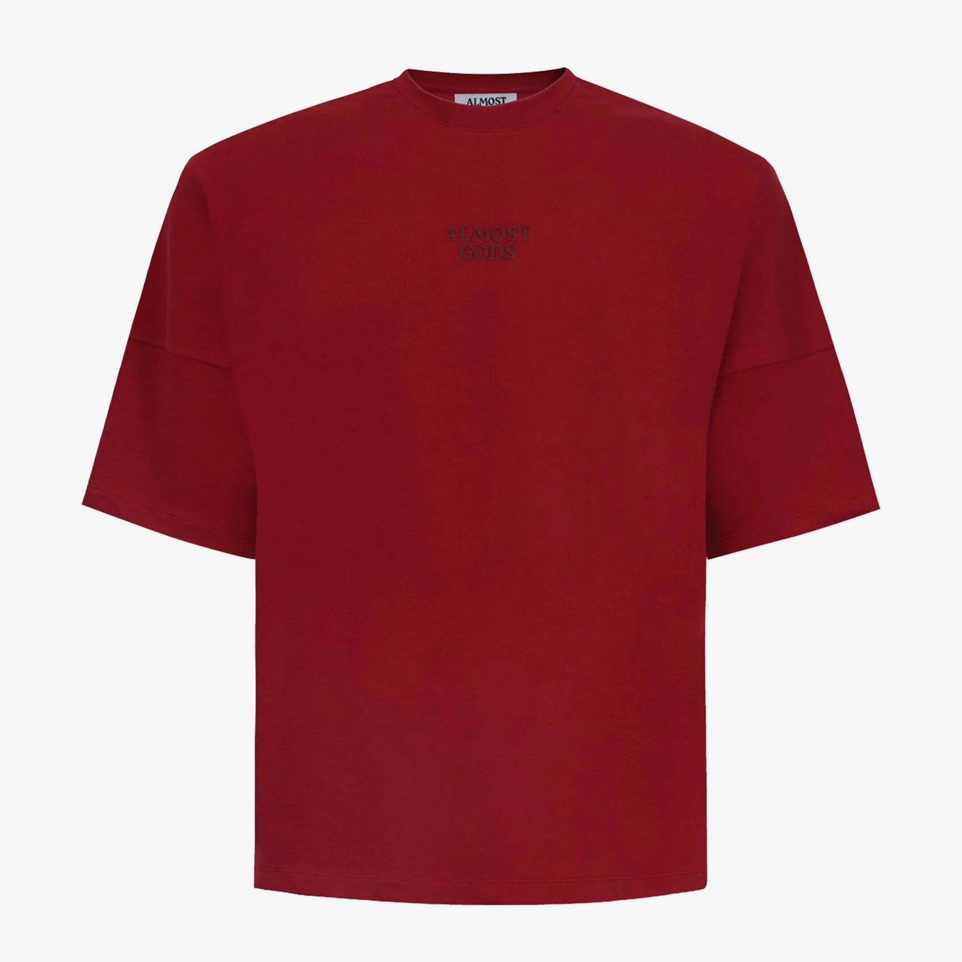 ALMOST GODS | LOGO DROP SHOULDER TEE { RED