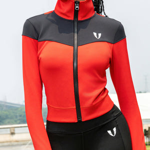 V-Shape Athletic Jacket - Red and Black