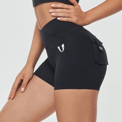 V-waist Cargo Shorts Plus - Black
