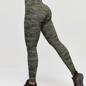 Scrunch Butt Leggings - Moss Green Camo