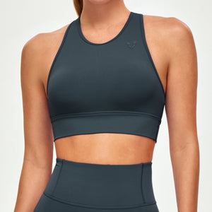 High Neck Sports Bra - Gray