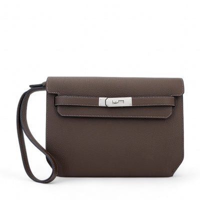 HERMÈS Kelly depeches 25 Ecorce (4C) Togo Palladium hardware