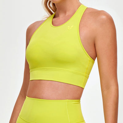 High Neck Sports Bra - Yellow