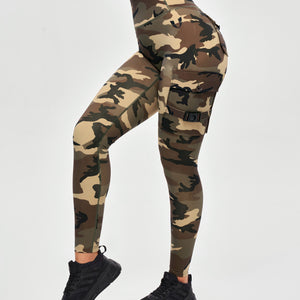 Cargo Fitness Leggings - Earth Camo