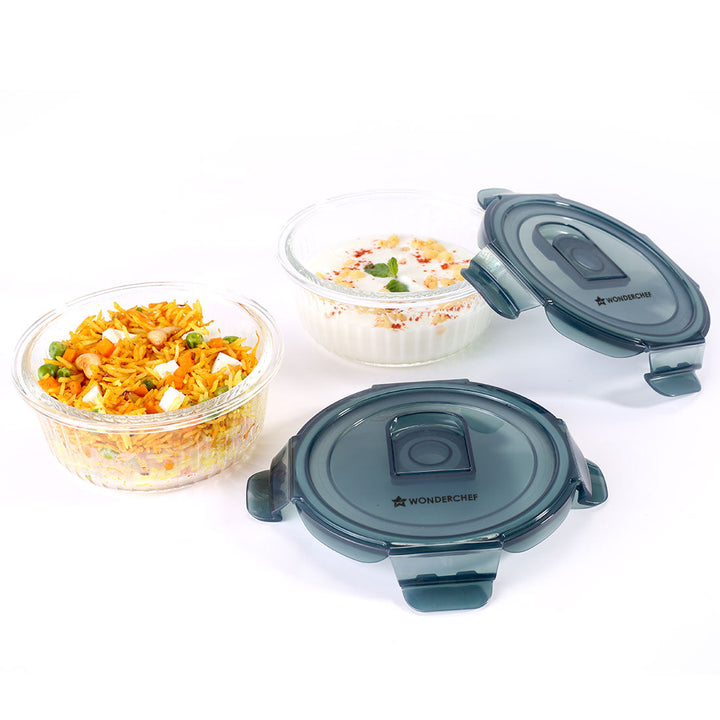 Verona Lunch Box Set of 2 | 400ml Borosilicate Glass.