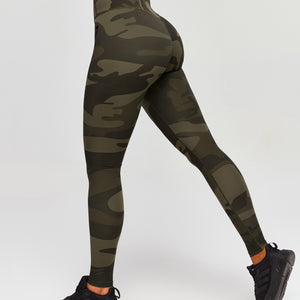 Scrunch Butt Leggings - Army Green Camo