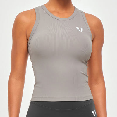 Ribbed Workout Tank - Gray