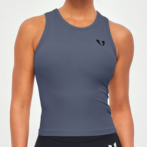 Ribbed Workout Tank - Gray Blue