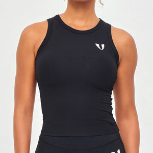 Ribbed Workout Tank - Black
