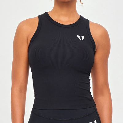 Ribbed Workout Tank - Black