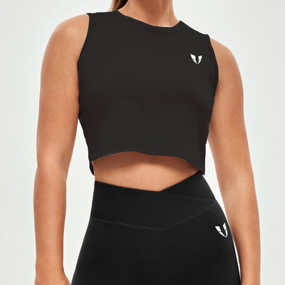 Athletic Crop Top - Black