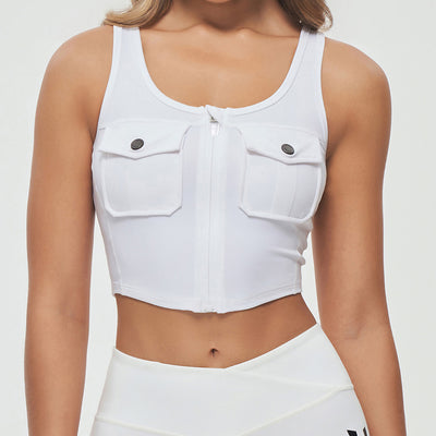 Zip Front Cargo Tank - White