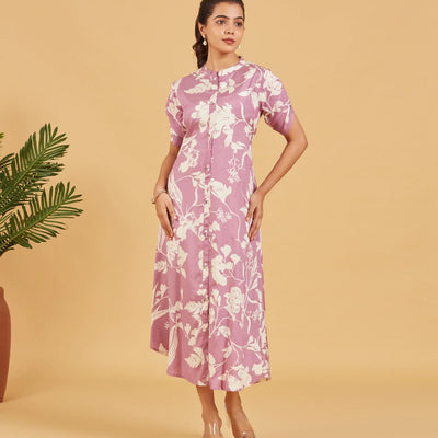 Mauve Floral Dress