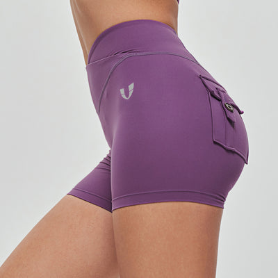 V-waist Cargo Shorts - Purple