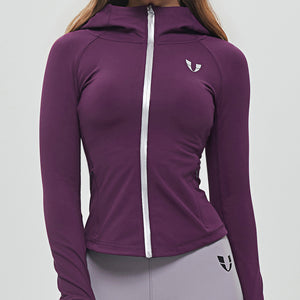 Thin Fleece Zipper Hoodie - Purple