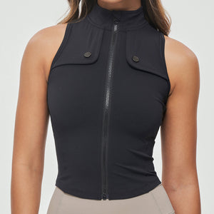 Zip Up Cargo Tank - Black
