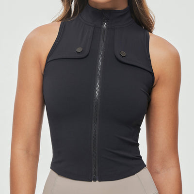 Zip Up Cargo Tank - Black