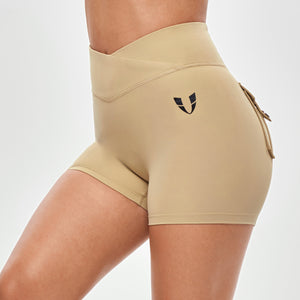V-waist Cargo Shorts Plus-Khaki Yellow