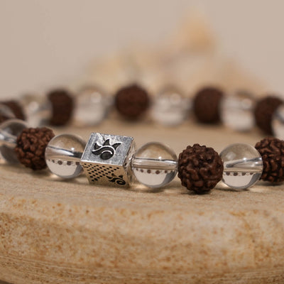 Rudraksha with Spatik Beads Bracelet