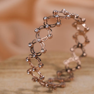 Rose Gold Plated Silver Ring Cum Bracelet for Women