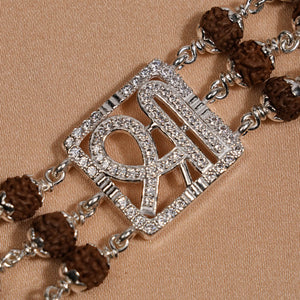 Rudraksha Silver Shree Tripal Line bracelet