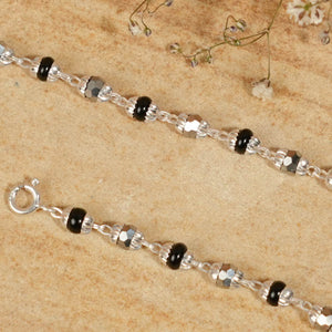 Black and Silver Alternate Beads Nazariya for Kids